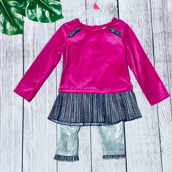 Wonder Nation Baby Dressy Glitter Outfit SILVER NEW - Picture 1 of 4